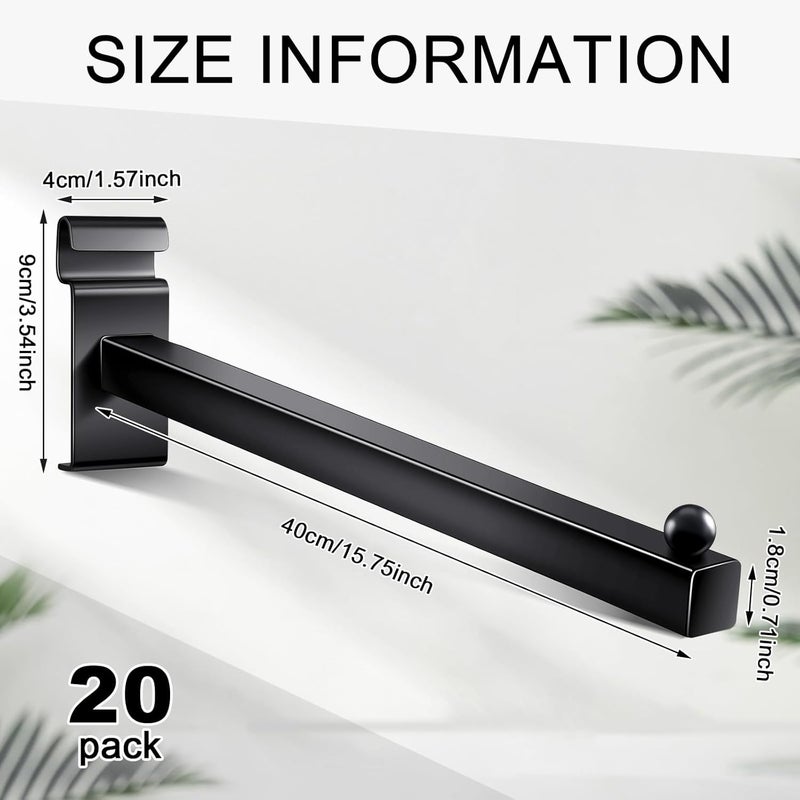 Oudain Gridwall Hooks 12 Inch Grid Wall Hangers Display Peg Hooks Slat Wall Accessories for Wire Panels Shelf(Black,20 Pcs) - Image 2